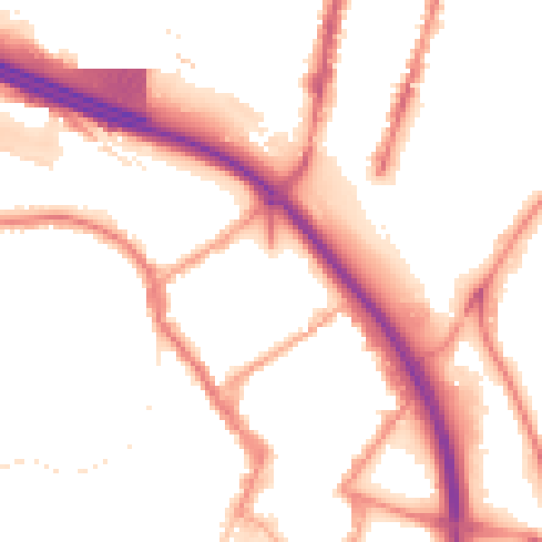 Night-time road noise heatmap for ST4 1AE