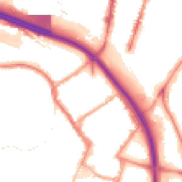 Night-time road noise heatmap for ST4 1AG