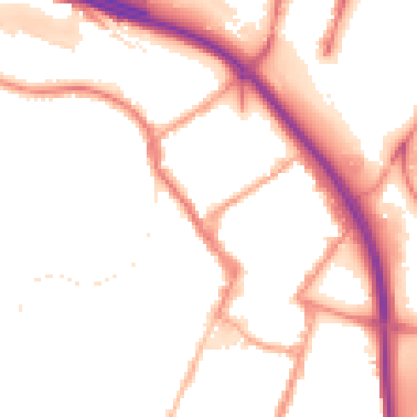Night-time road noise heatmap for ST4 1AT
