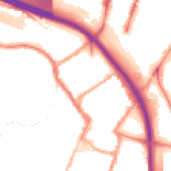 Night-time road noise heatmap for ST4 1AW