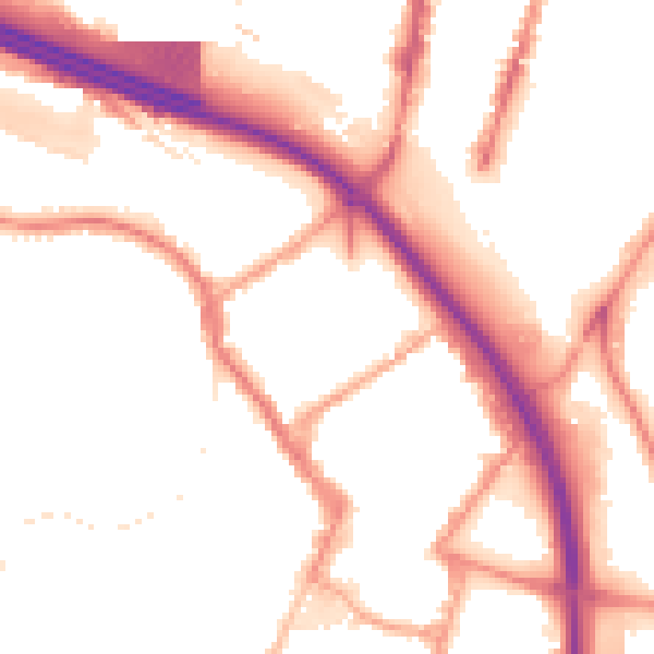 Night-time road noise heatmap for ST4 1AZ
