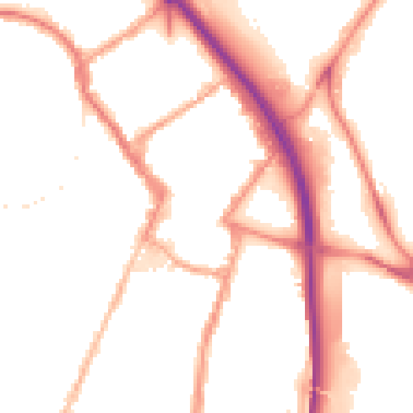 Night-time road noise heatmap for ST4 1BL