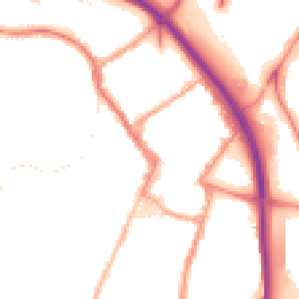 Night-time road noise heatmap for ST4 1BU