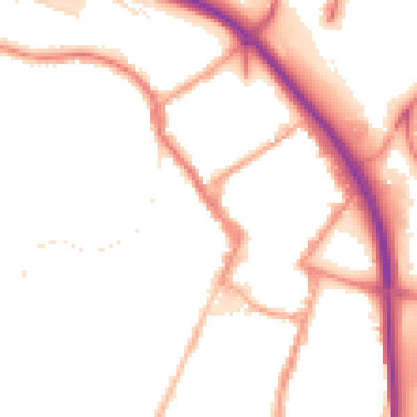 Night-time road noise heatmap for ST4 1DB