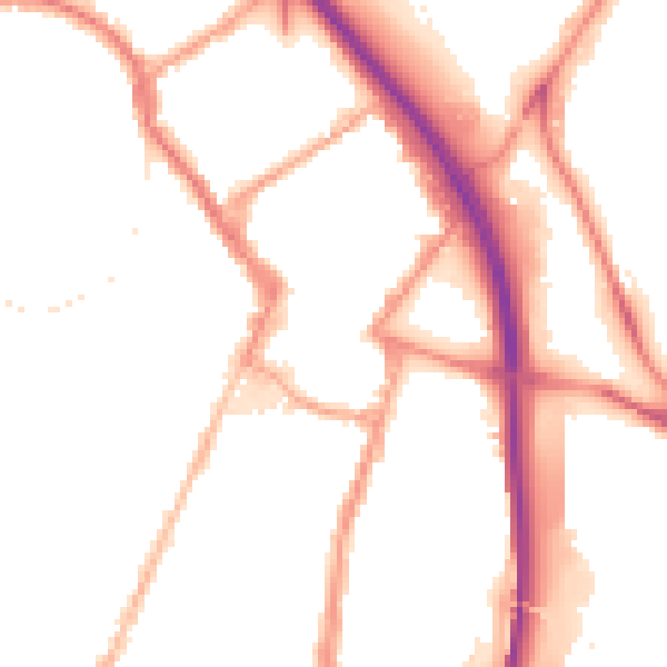 Night-time road noise heatmap for ST4 1DQ