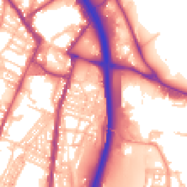 Daytime road noise heatmap for ST4 1DX