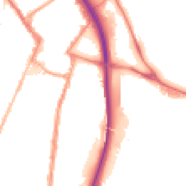 Night-time road noise heatmap for ST4 1DX