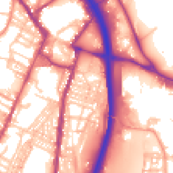 Daytime road noise heatmap for ST4 1DZ