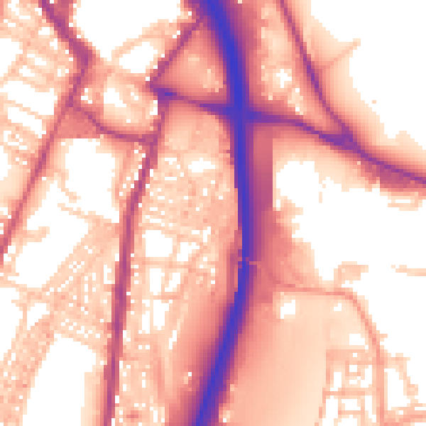 Daytime road noise heatmap for ST4 1EB