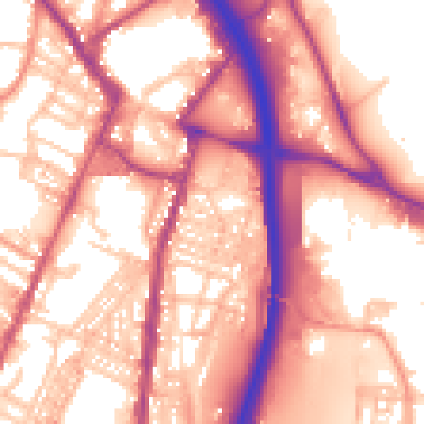 Daytime road noise heatmap for ST4 1EG