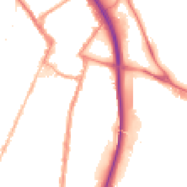 Night-time road noise heatmap for ST4 1EG