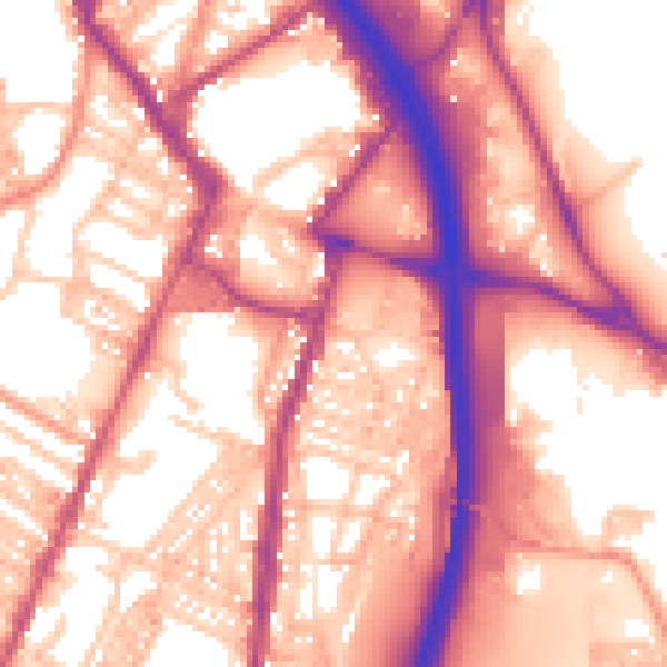 Daytime road noise heatmap for ST4 1EH