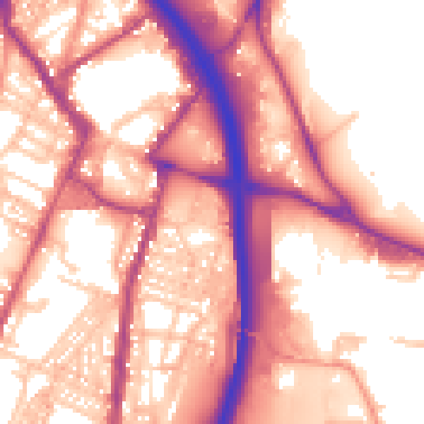 Daytime road noise heatmap for ST4 1EZ