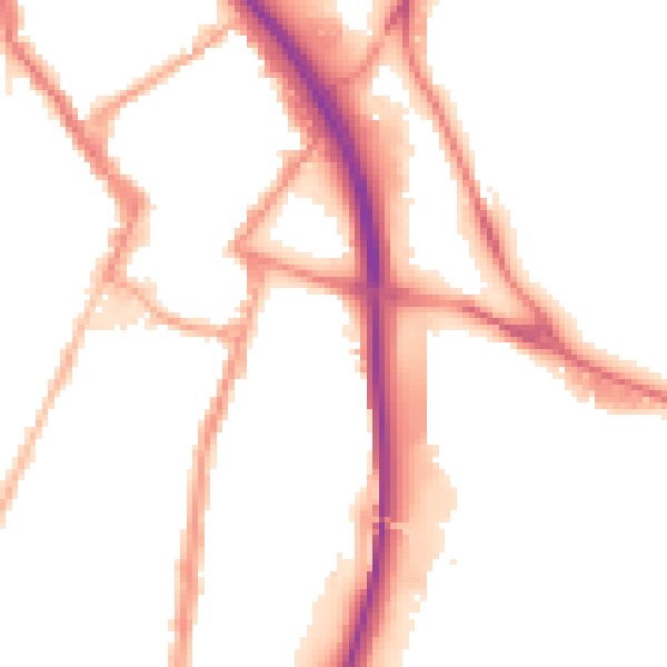 Night-time road noise heatmap for ST4 1EZ