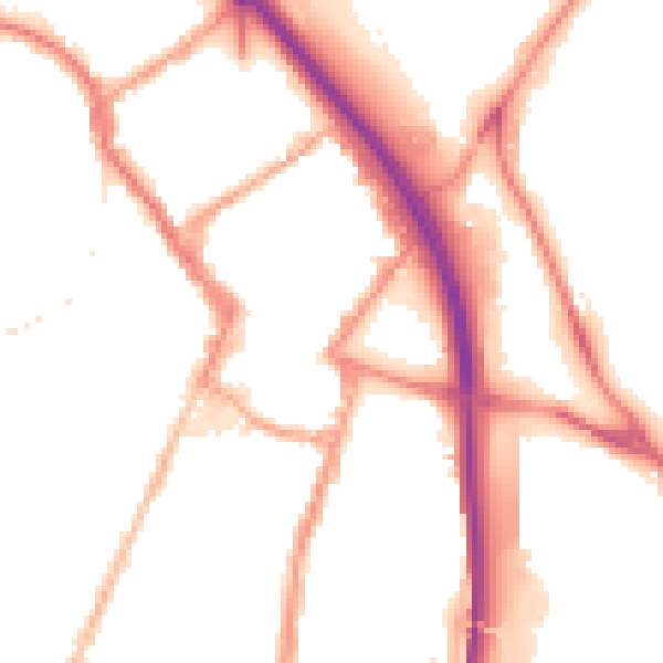 Night-time road noise heatmap for ST4 1HP