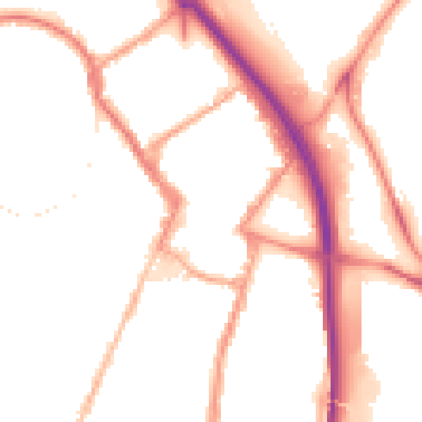 Night-time road noise heatmap for ST4 1JB