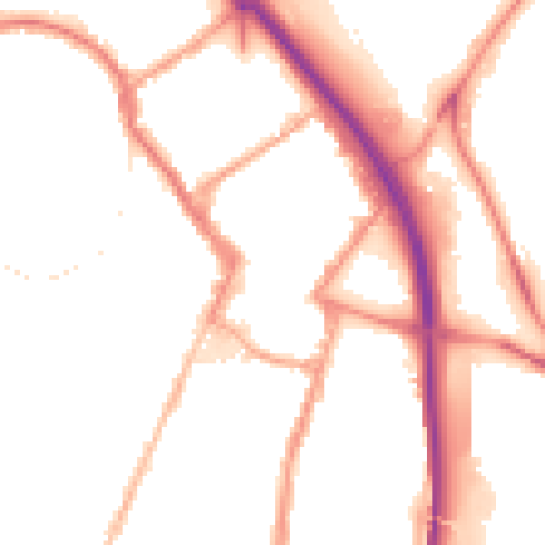 Night-time road noise heatmap for ST4 1JF
