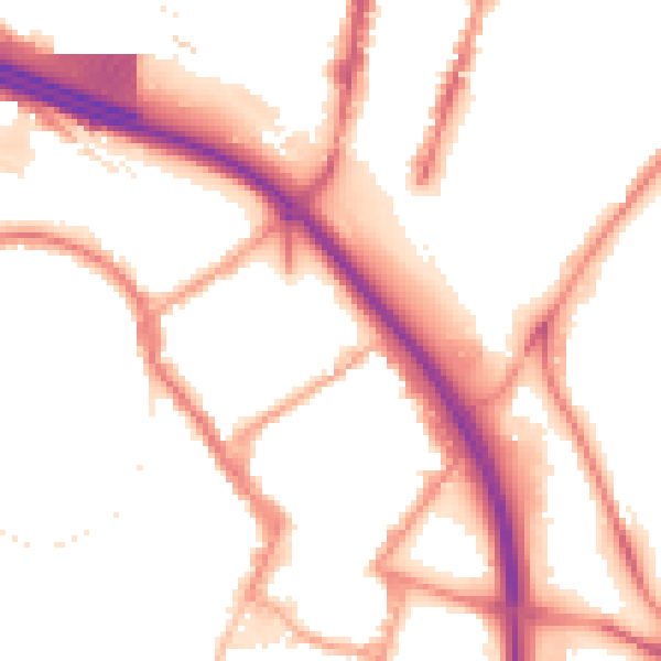 Night-time road noise heatmap for ST4 1JP