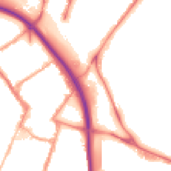 Night-time road noise heatmap for ST4 1LE