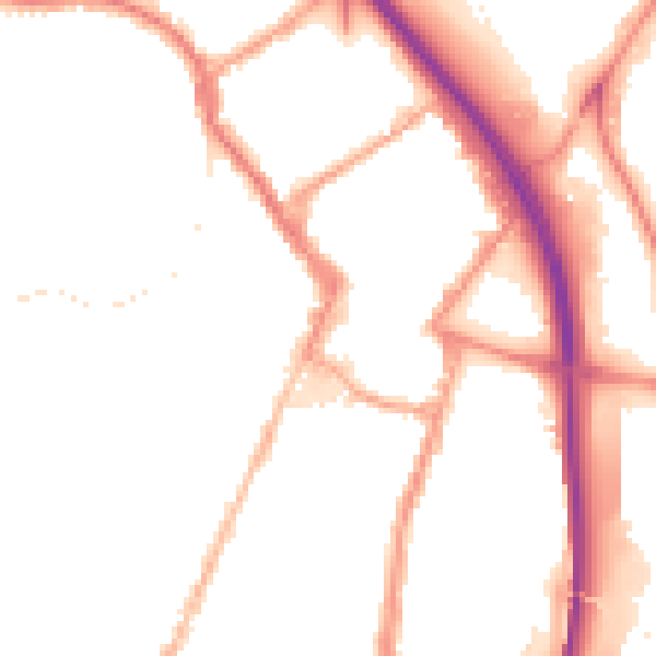 Night-time road noise heatmap for ST4 1NA