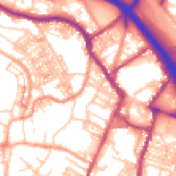 Daytime road noise heatmap for ST4 1NE