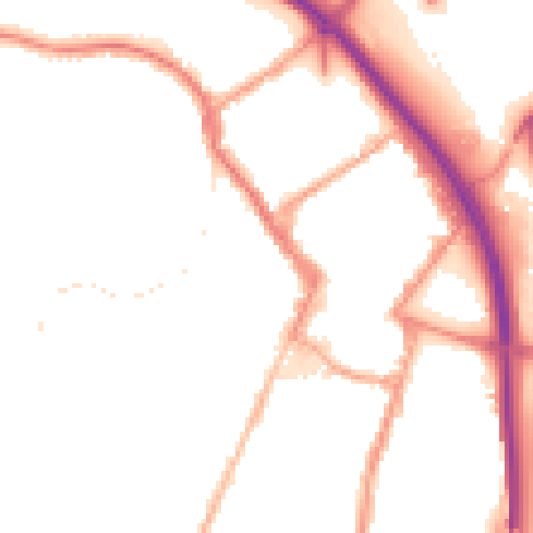 Night-time road noise heatmap for ST4 1NL