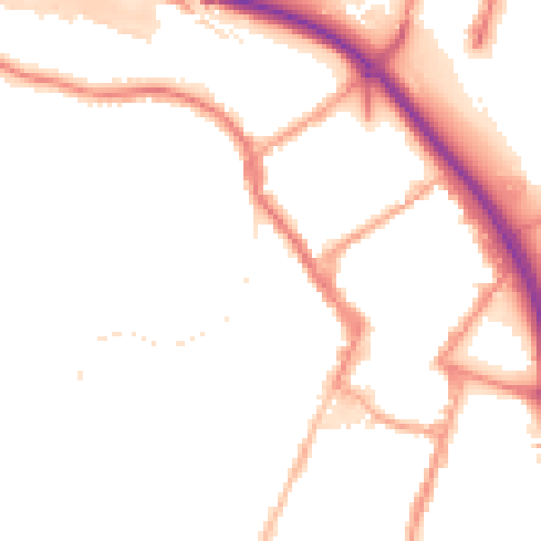 Night-time road noise heatmap for ST4 1NQ