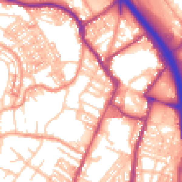 Daytime road noise heatmap for ST4 1NX