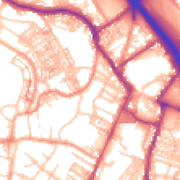 Daytime road noise heatmap for ST4 1PA