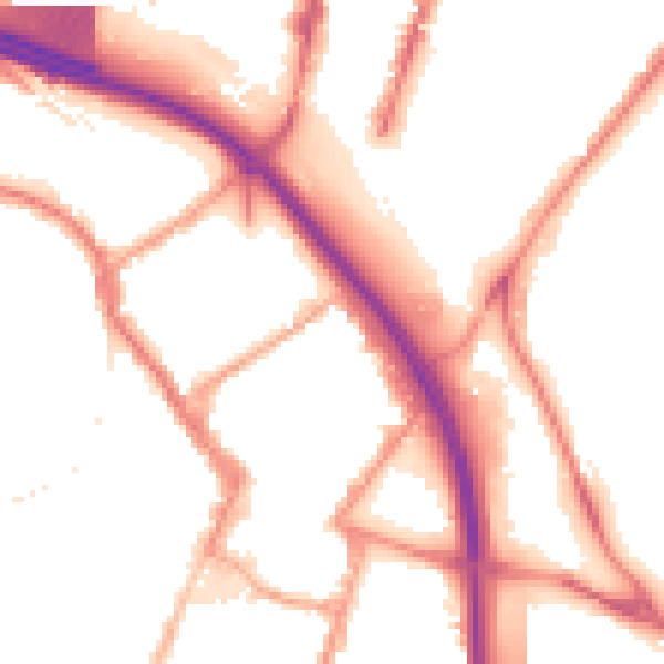 Night-time road noise heatmap for ST4 1PP