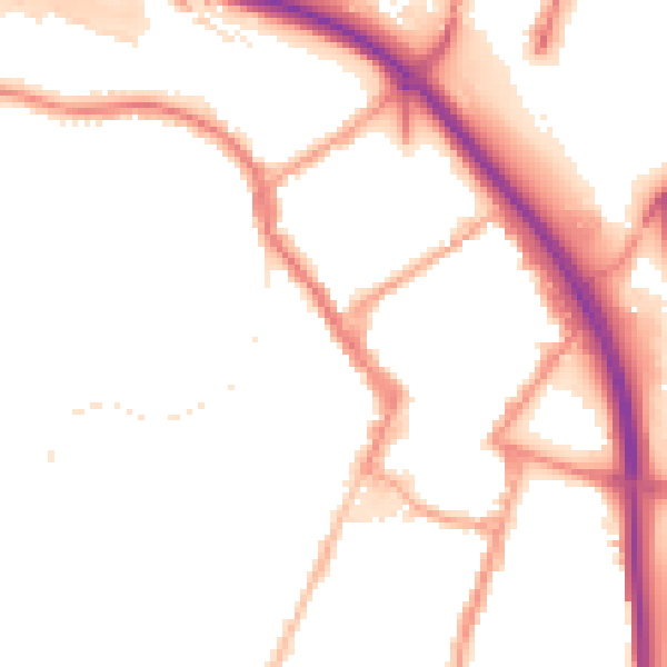 Night-time road noise heatmap for ST4 1QH