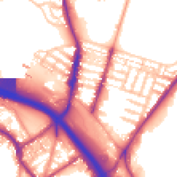Daytime road noise heatmap for ST4 2EQ