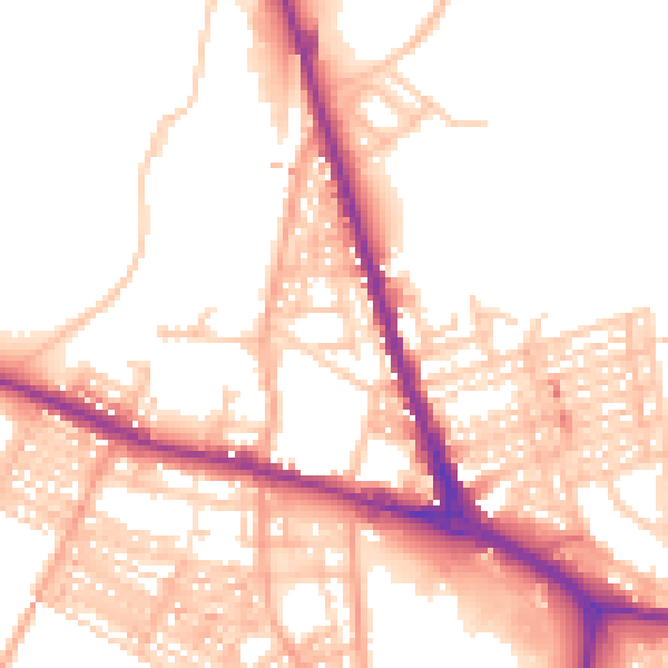 Daytime road noise heatmap for ST4 2JL