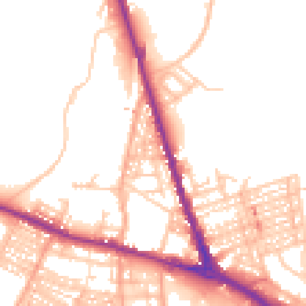 Daytime road noise heatmap for ST4 2JS