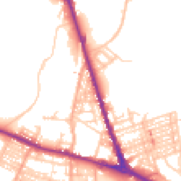 Daytime road noise heatmap for ST4 2JU