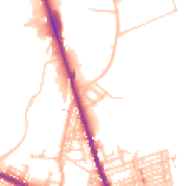 Daytime road noise heatmap for ST4 2LZ