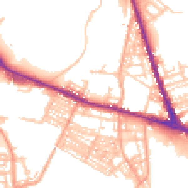 Daytime road noise heatmap for ST4 2PW