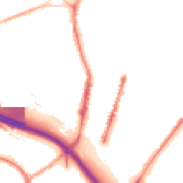 Night-time road noise heatmap for ST4 2QW