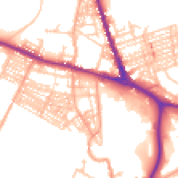 Daytime road noise heatmap for ST4 3AF