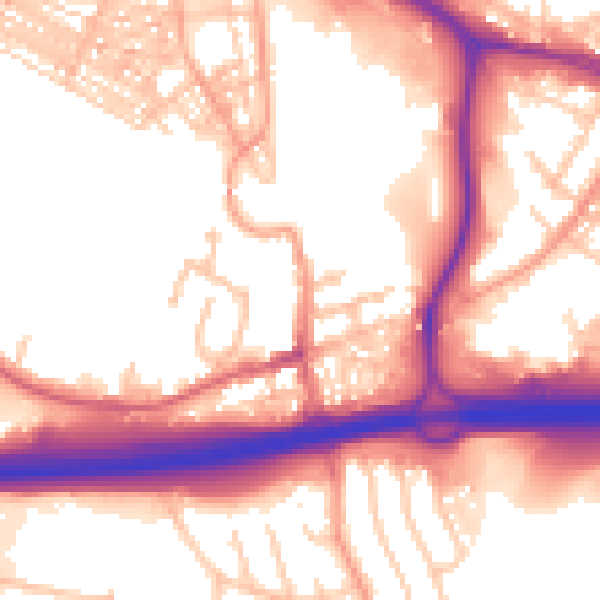 Daytime road noise heatmap for ST4 3AR
