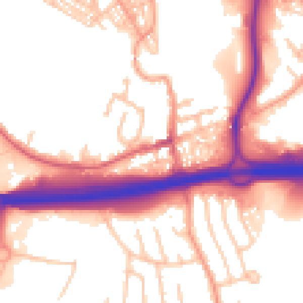 Daytime road noise heatmap for ST4 3AY
