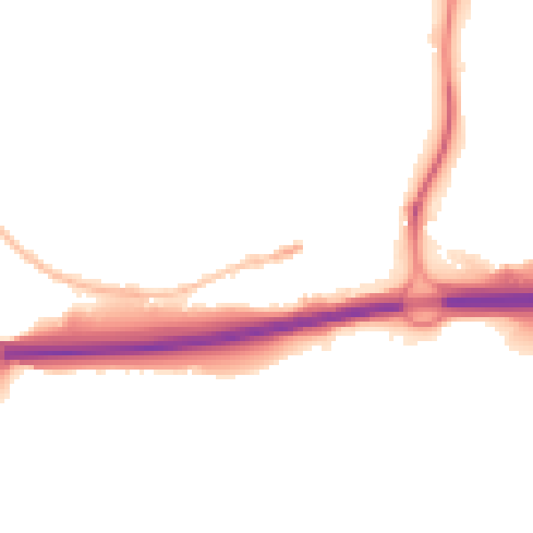 Night-time road noise heatmap for ST4 3AY