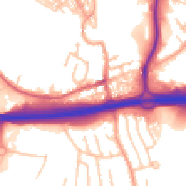 Daytime road noise heatmap for ST4 3BE