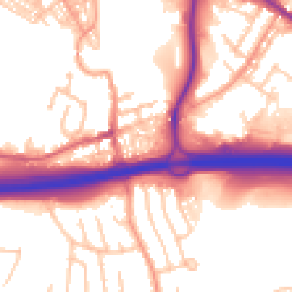 Daytime road noise heatmap for ST4 3BP