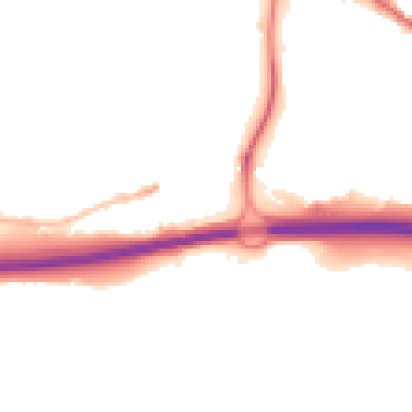 Night-time road noise heatmap for ST4 3BP