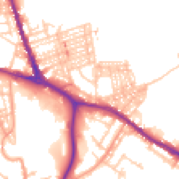 Daytime road noise heatmap for ST4 3JF