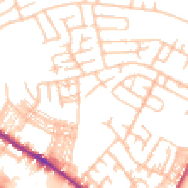 Daytime road noise heatmap for ST4 3QP