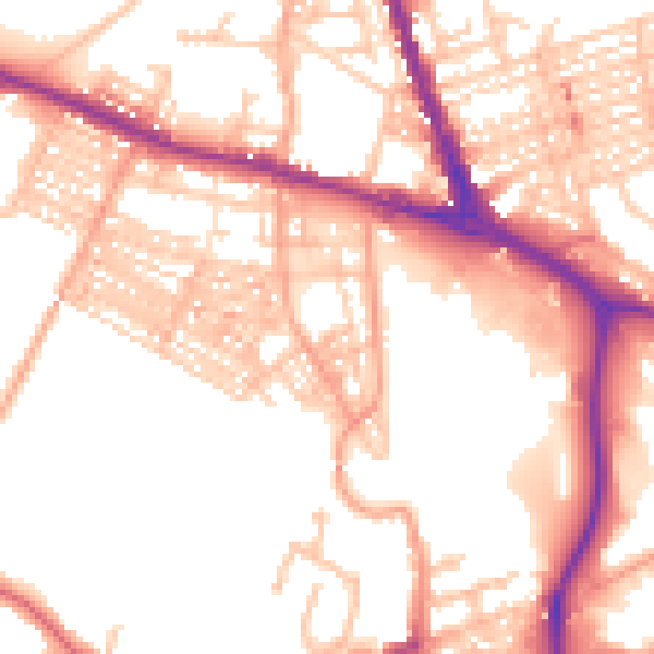 Daytime road noise heatmap for ST4 3RY