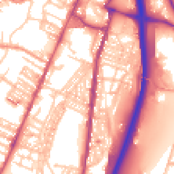Daytime road noise heatmap for ST4 4AS