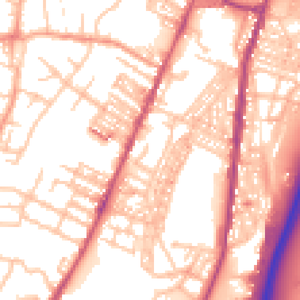 Daytime road noise heatmap for ST4 4DJ